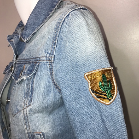 Streetwear Society Denim Blue Patches Crop Jacket - Picture 5 of 16